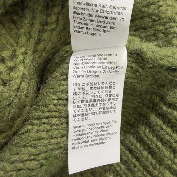 J Crew. Women Chunky Knit Green Sweater With Floral Detailing Size Large - Picture 7 of 14